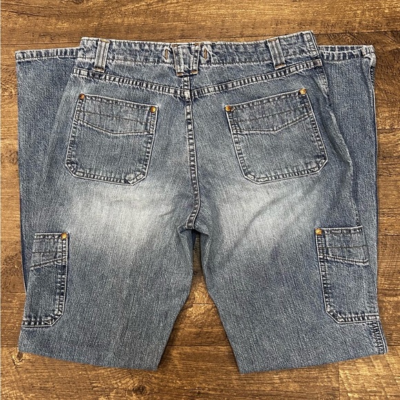 Vintage Y2K HYDRAULIC Retro Wide Leg Low Rise Women’s Jeans 7/8 30 Waist - Picture 3 of 7